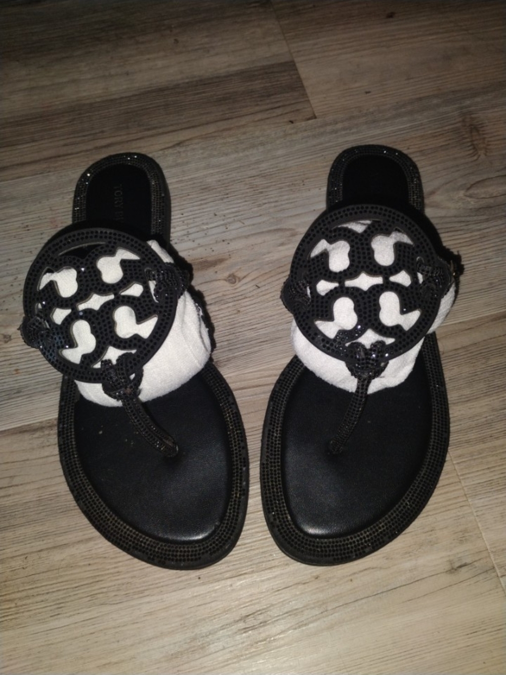 Tory Burch Black Women's Decorative Thong Sandals